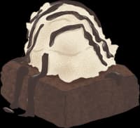 Brownie con helado